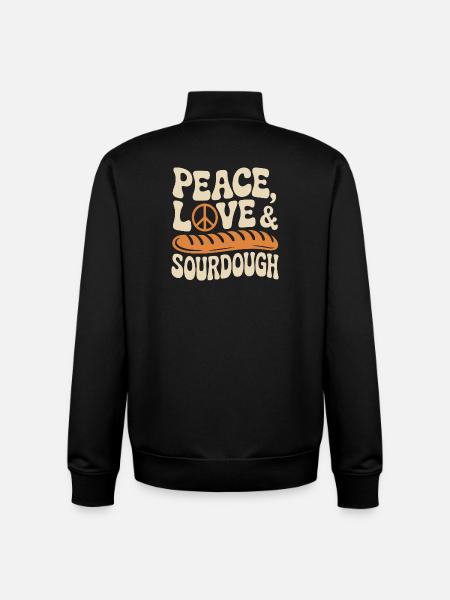Friedensliebe Sauerteig - Unisex Organic Zip Sweatshirt von Stanley/Stella - Schwarz
