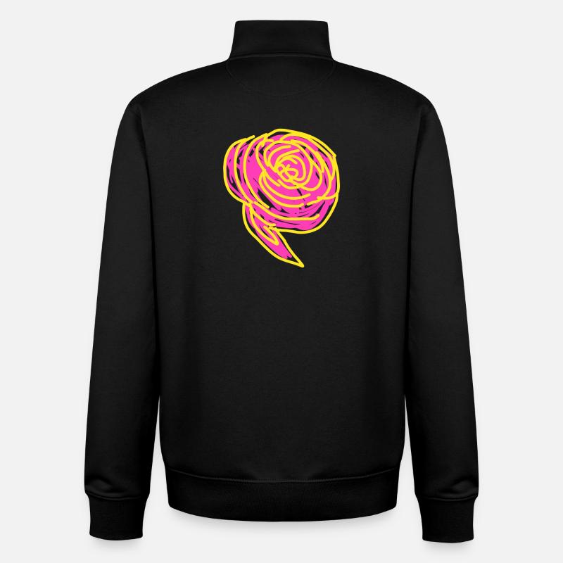 Ranunculus - Sweat zippé unisexe en coton bio Stanley/Stella - noir