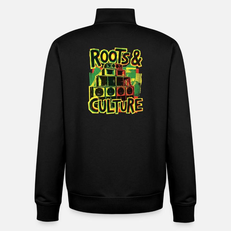 Roots Reggae Dub - Unisex Organic Zip Sweatshirt by Stanley/Stella - black