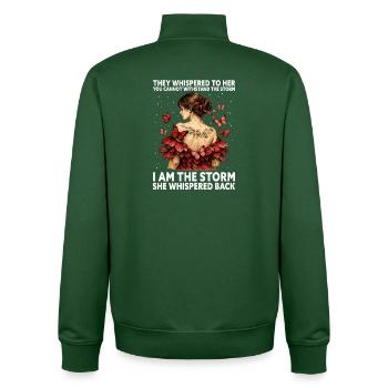 Inspirierende Schmetterlingsfan-Grafik - Unisex Organic Zip Sweatshirt von Stanley/Stella - Flaschengrün - Hinten - AI Model Male 185 dark (185cm)