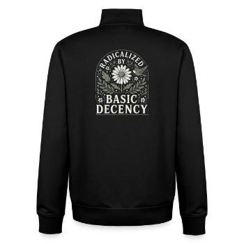 Radicalized by Basic Decency Vintage Floral Design - Unisex Organic Zip Sweatshirt by Stanley/Stella - black - Back - AI Model Male 185 light (185cm)