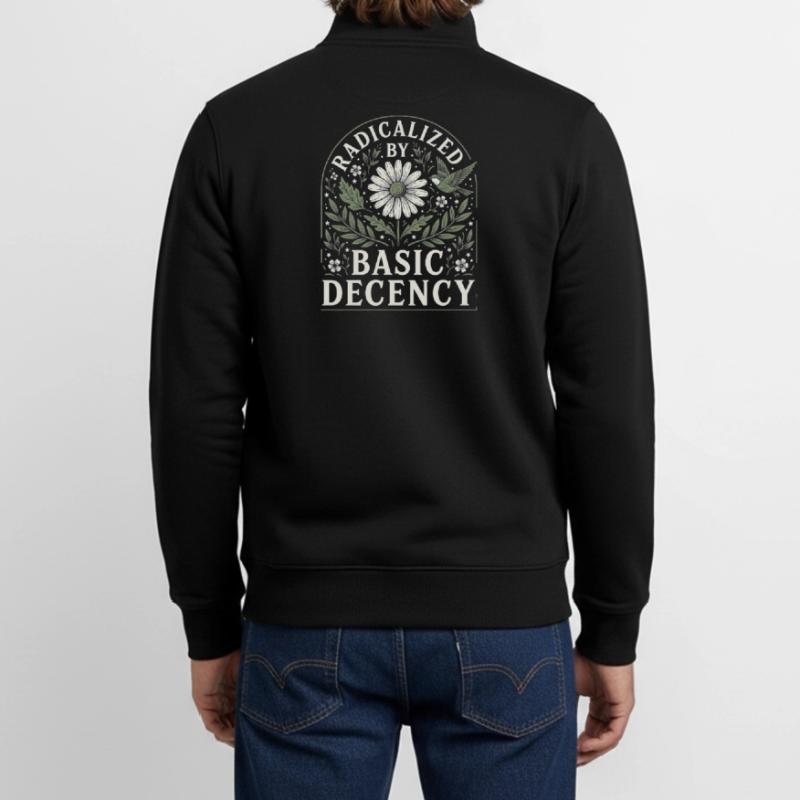 Radicalized by Basic Decency Vintage Blumen Design Unisex Organic Zip Sweatshirt von Stanley/Stella