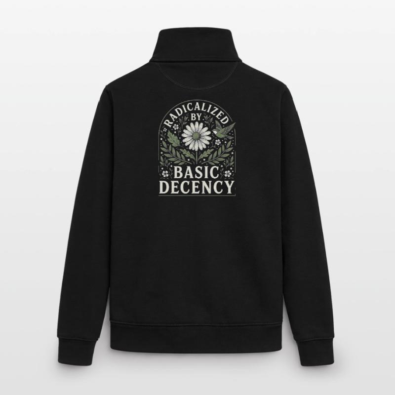 Radicalized by Basic Decency Vintage Blumen Design Unisex Organic Zip Sweatshirt von Stanley/Stella