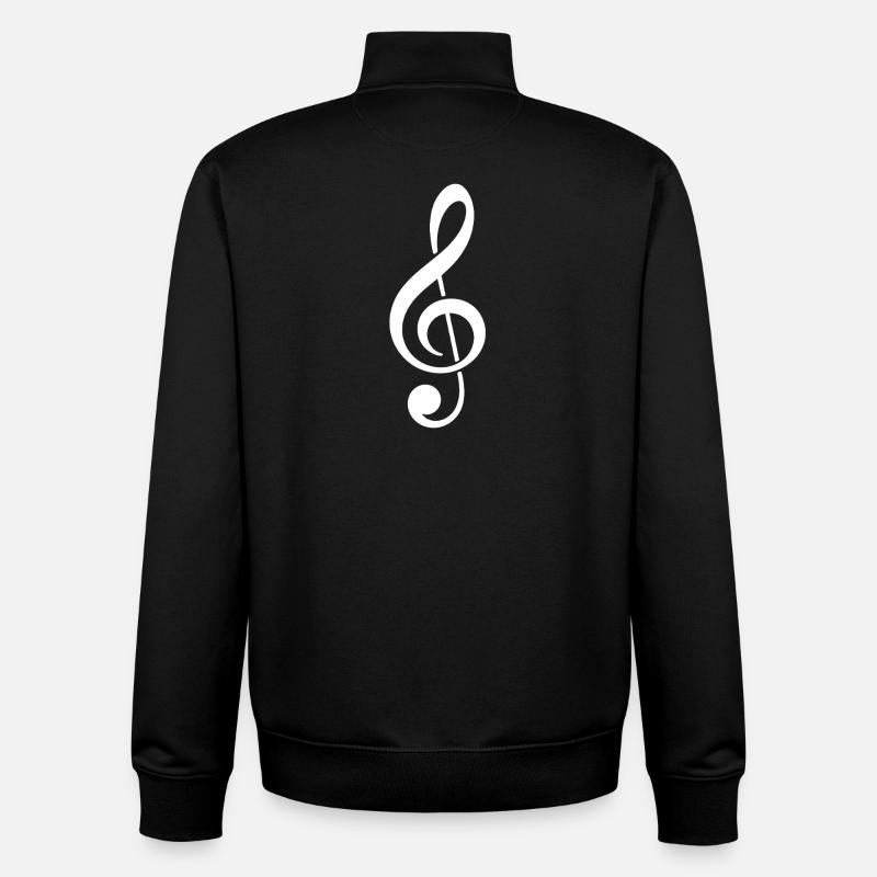 Musique style Clef Icon Love - Sweat zippé unisexe en coton bio Stanley/Stella - noir