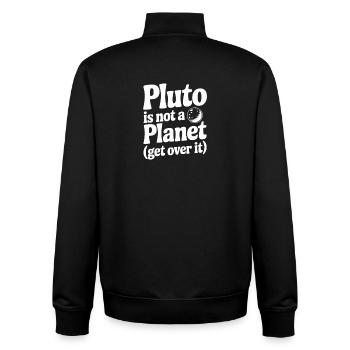 Pluto ist kein Planet (Get Over it) - Unisex Organic Zip Sweatshirt von Stanley/Stella - Schwarz - Hinten - AI Model Male 185 light (185cm)