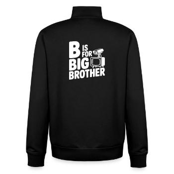 B steht für Big Brother - Unisex Organic Zip Sweatshirt von Stanley/Stella - Schwarz - Hinten - AI Model Male 185 light (185cm)