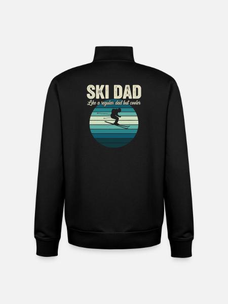 Funny Ski Dad Skier - Unisex Organic Zip Sweatshirt by Stanley/Stella - black