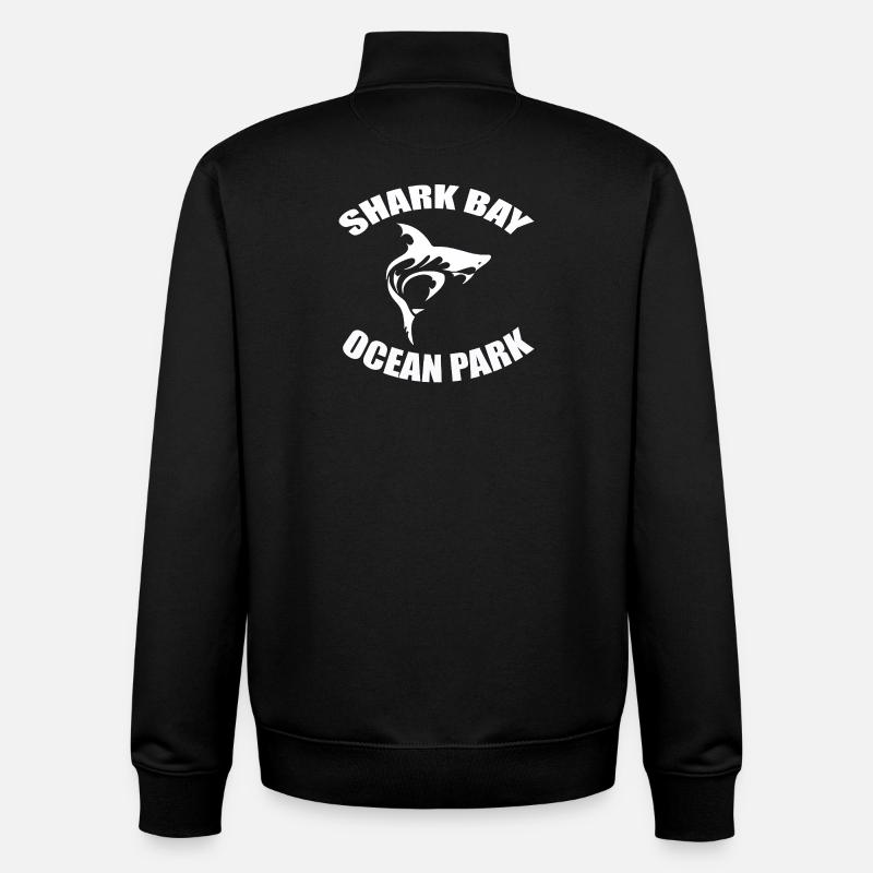 SHARK BAY OCEAN PARK - Unisex Organic Zip Sweatshirt by Stanley/Stella - black