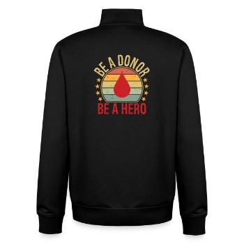 Sei ein Spender Sei ein Held - Unisex Organic Zip Sweatshirt von Stanley/Stella - Schwarz - Hinten - AI Model Male 185 light (185cm)