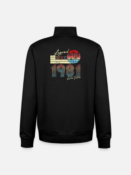 Retro Legend 1981 Édition Limitée - Sweat zippé unisexe en coton bio Stanley/Stella - noir