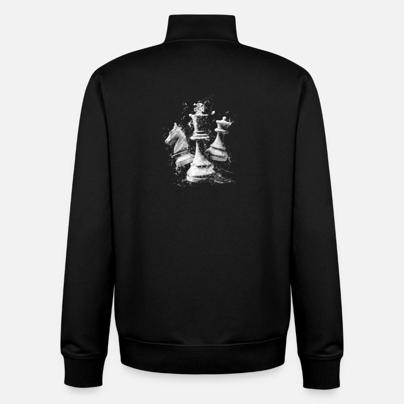 Schach Figuren Explosion Design Dynamisches Bretts - Unisex Organic Zip Sweatshirt von Stanley/Stella - Schwarz