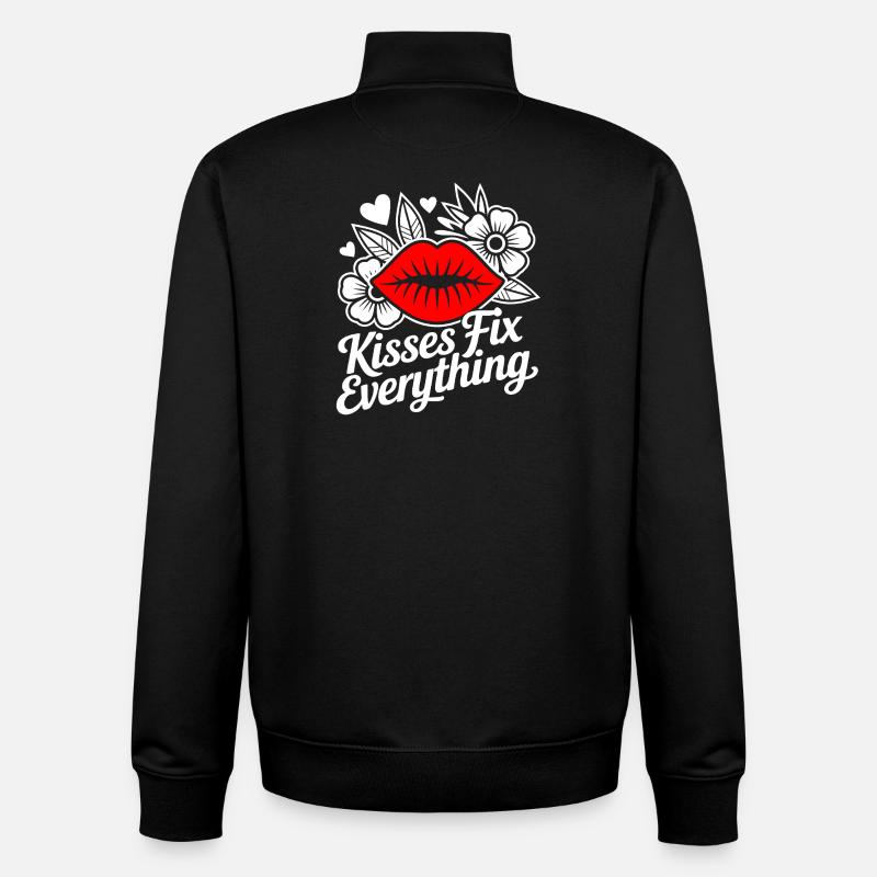 Küsse heilen alles - Unisex Organic Zip Sweatshirt von Stanley/Stella - Schwarz