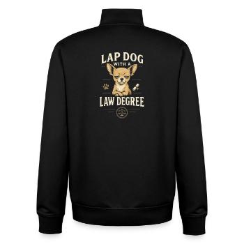 Schoßhund mit Jura | Chihuahua Jurist Humor - Unisex Organic Zip Sweatshirt von Stanley/Stella - Schwarz - Hinten - AI Model Male 185 light (185cm)