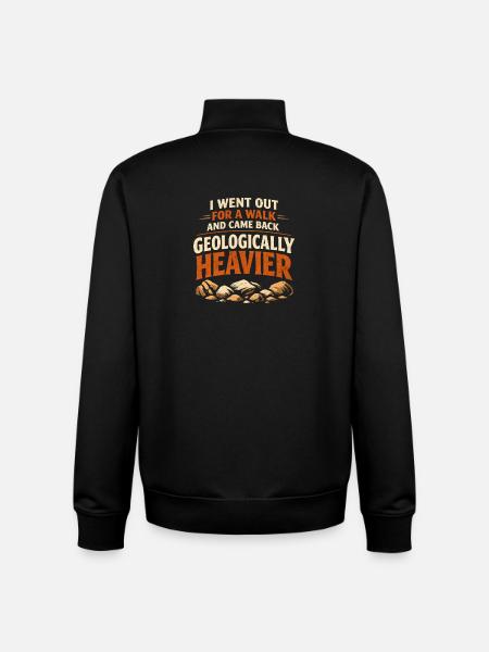 Harder back | Geology Stone Collector - Unisex Organic Zip Sweatshirt by Stanley/Stella - black