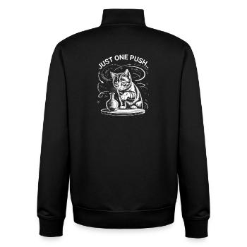 Cat Owners Humor Cat Logic Funny Cats - Unisex Organic Zip Sweatshirt by Stanley/Stella - black - Back - AI Model Male 185 light (185cm)