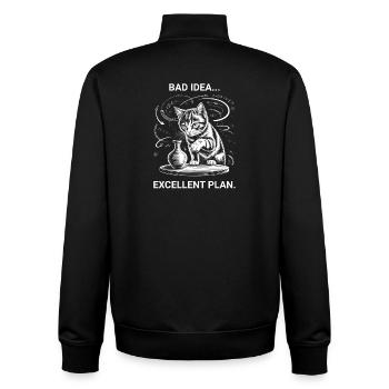 Cat Owners Humor Cat Logic Funny Cats - Unisex Organic Zip Sweatshirt by Stanley/Stella - black - Back - AI Model Male 185 light (185cm)