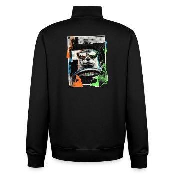 funny otter - Unisex Organic Zip Sweatshirt by Stanley/Stella - black - Back - AI Model Male 185 light (185cm)