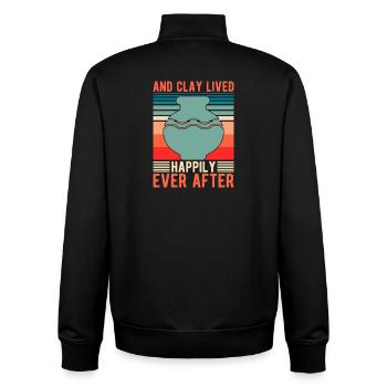 Artist Painter Graphic And Clay Lived Happily Ever - Unisex Organic Zip Sweatshirt by Stanley/Stella - black - Back - AI Model Male 185 light (185cm)