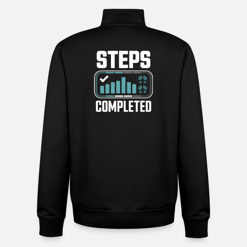 Steps Completed 10000 Schritte - Unisex Organic Zip Sweatshirt by Stanley/Stella - black