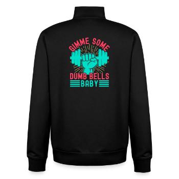 Fitness Fanatics Some Dumb Bells Baby Calisthenics - Unisex Organic Zip Sweatshirt by Stanley/Stella - black - Back - AI Model Male 185 light (185cm)