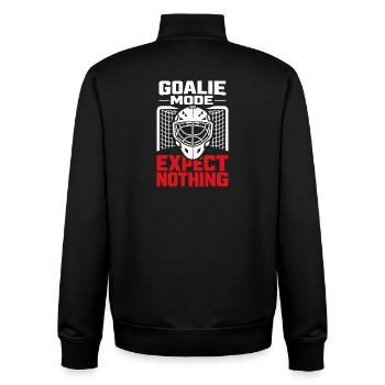 Gardien de but de hockey Cadeau de but Vie de gardien de hockey - Sweat zippé unisexe en coton bio Stanley/Stella - noir - Dos - AI Model Male 185 light (185cm)