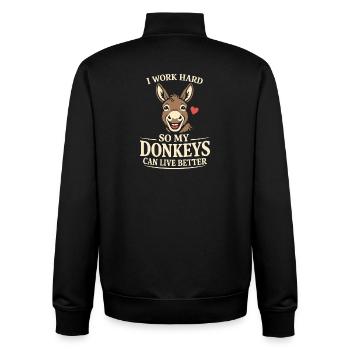 Esel-liebhaber Esel Lustiger Esel Bauernhoftier - Unisex Organic Zip Sweatshirt von Stanley/Stella - Schwarz - Hinten - AI Model Male 185 light (185cm)