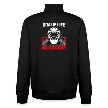 Gardien de but de hockey Cadeau de but Vie de gardien de hockey - Sweat zippé unisexe en coton bio Stanley/Stella - noir - Dos - AI Model Male 185 light (185cm)