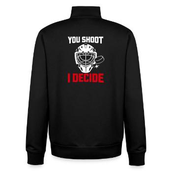 Gardien de but de hockey Cadeau de but Vie de gardien de hockey - Sweat zippé unisexe en coton bio Stanley/Stella - noir - Dos - AI Model Male 185 light (185cm)