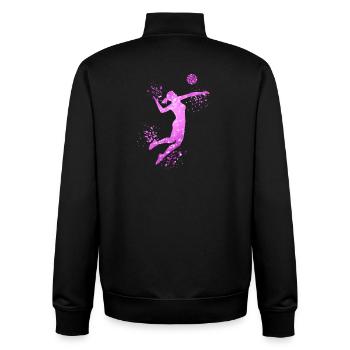 Volleyball Mädchen Volleyballerin Beachvolleyball - Unisex Organic Zip Sweatshirt von Stanley/Stella - Schwarz - Hinten - AI Model Male 185 light (185cm)