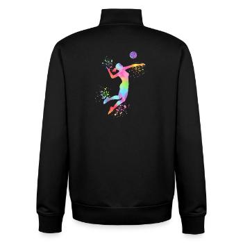 Volleyball Mädchen Volleyballerin Beachvolleyball - Unisex Organic Zip Sweatshirt von Stanley/Stella - Schwarz - Hinten - AI Model Male 185 light (185cm)