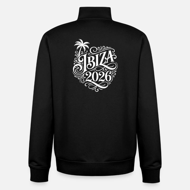 Ibiza 2026 - Sweat zippé unisexe en coton bio Stanley/Stella - noir