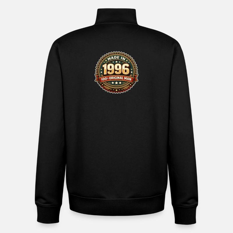 1996 Original Man Badge - Unisex Organic Zip Sweatshirt von Stanley/Stella - Schwarz