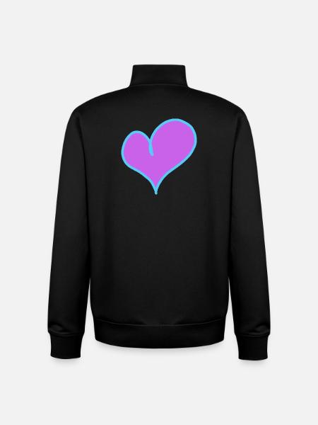 Heart Valentin Dear Girlfriend Friend - Unisex Organic Zip Sweatshirt by Stanley/Stella - black