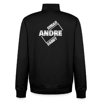 Geld Andre - Unisex Organic Zip Sweatshirt von Stanley/Stella - Schwarz - Hinten - AI Model Male 185 light (185cm)