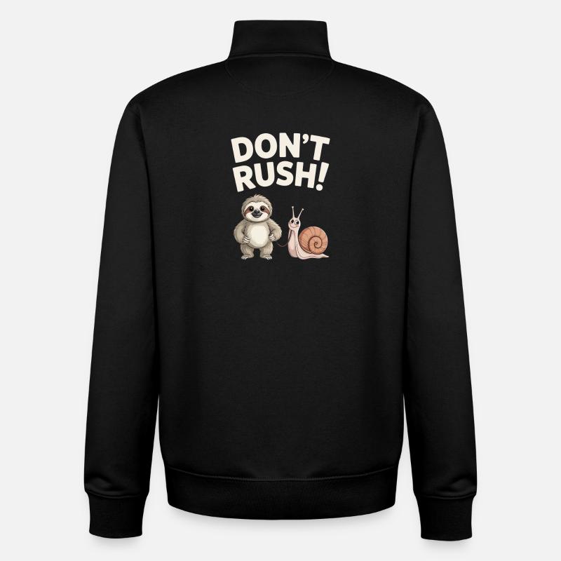 Sloth and Snail Don't rush - Unisex Organic Zip Sweatshirt by Stanley/Stella - black