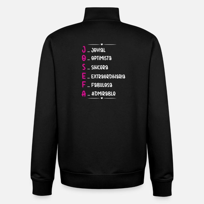 Josefa Personalisiertes Geschenk - Unisex Organic Zip Sweatshirt von Stanley/Stella - Schwarz