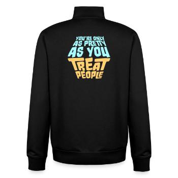 You're Only As Pretty As You Treat People Ehrlich - Unisex Organic Zip Sweatshirt von Stanley/Stella - Schwarz - Hinten - AI Model Male 185 light (185cm)