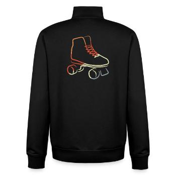 Retro Vintage Roller Skates - Unisex Organic Zip Sweatshirt von Stanley/Stella - Schwarz - Hinten - AI Model Male 185 light (185cm)