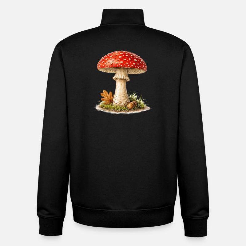 Toadstool Autumn Dream - Unisex Organic Zip Sweatshirt by Stanley/Stella - black