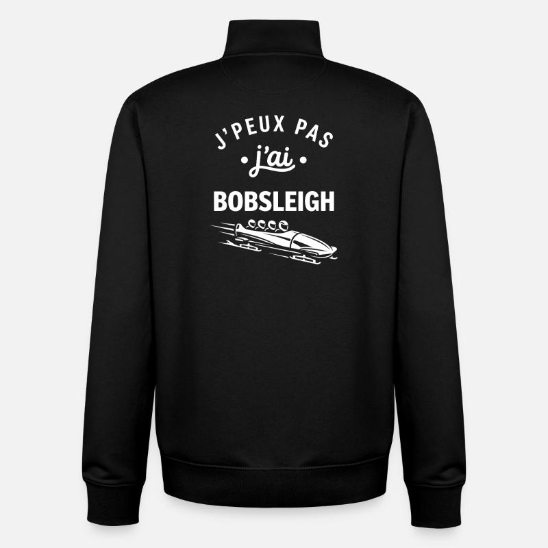 J'peux pas j'ai bobsleigh - Sweat zippé unisexe en coton bio Stanley/Stella - noir
