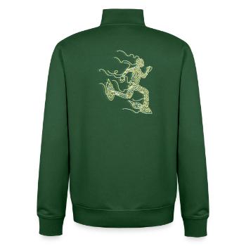 Stilisierter Rocket Runner - Unisex Organic Zip Sweatshirt von Stanley/Stella - Flaschengrün - Hinten - AI Model Male 185 dark (185cm)