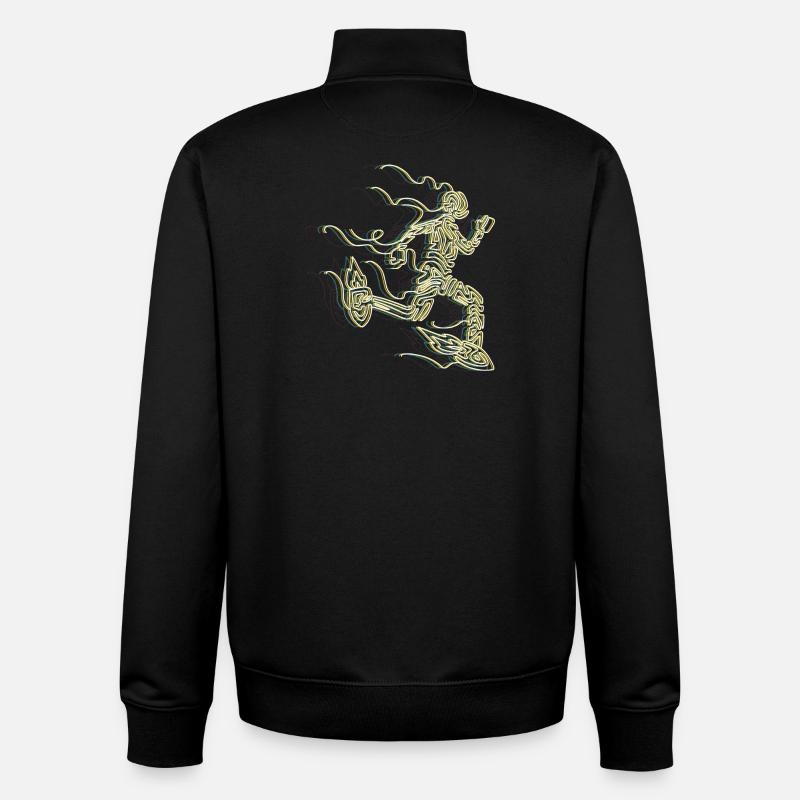 Stilisierter Rocket Runner - Unisex Organic Zip Sweatshirt von Stanley/Stella - Schwarz