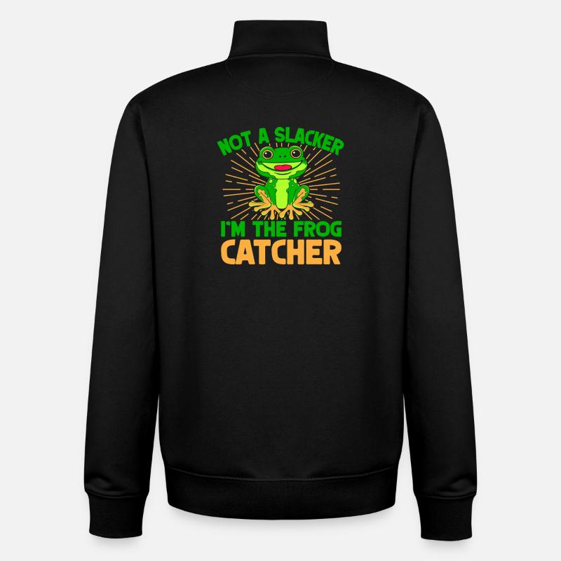 Frog Catcher Not A Slacker Frog - Unisex Organic Zip Sweatshirt von Stanley/Stella - Schwarz