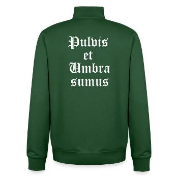 Gothic Latin Blackletter Script - Unisex Organic Zip Sweatshirt by Stanley/Stella - bottle green - Back - AI Model Male 185 dark (185cm)
