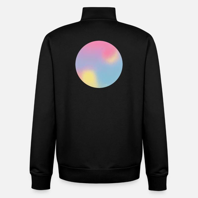 Aura Check Pastel Gradient Sphere - Unisex Organic Zip Sweatshirt by Stanley/Stella - black