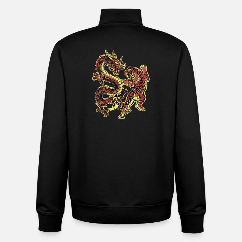 Drache und Tiger Chinesisch - Unisex Organic Zip Sweatshirt von Stanley/Stella - Schwarz