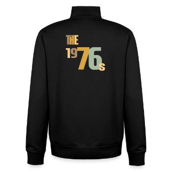 Vintage Year 1976 Anniversary 50 Years Gift Idea - Unisex Organic Zip Sweatshirt by Stanley/Stella - black - Back - AI Model Male 185 light (185cm)