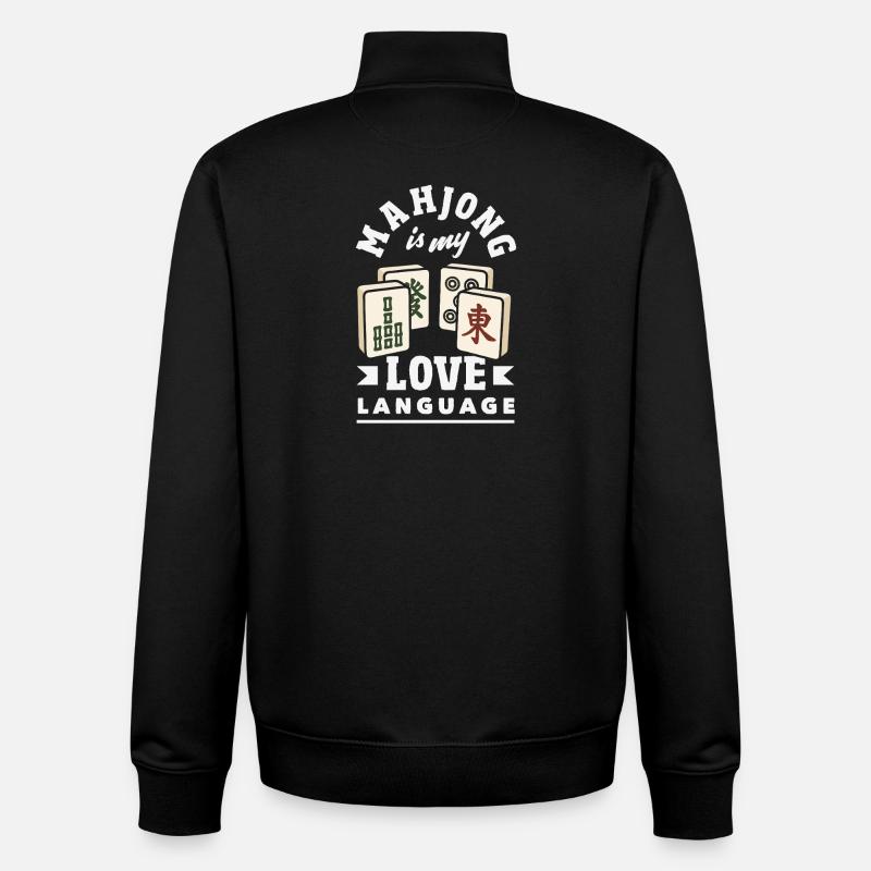 C’est l’heure du Mahjong - Sweat zippé unisexe en coton bio Stanley/Stella - noir