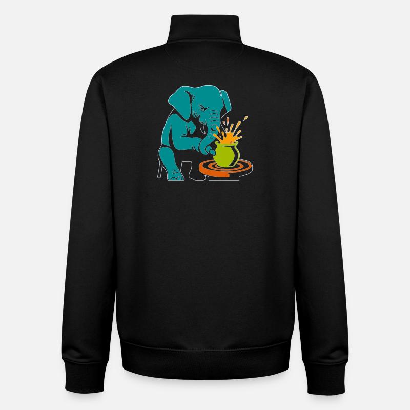 Maître des Troncs - Anarchie de l’Émail - Sweat zippé unisexe en coton bio Stanley/Stella - noir
