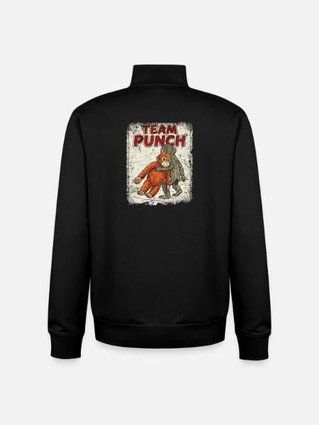 Team Punch Baby Monkey Punch - Unisex Organic Zip Sweatshirt by Stanley/Stella - black